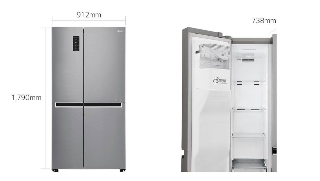 626L Platinum Silver Side-by-Side Refrigerator 1